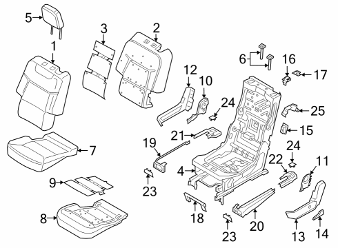 2021 Ford Explorer COVER ASY - REAR SEAT BACK Diagram for LB5Z-7866600-DE