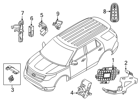 2019 Ford Police Interceptor Utility Anti-Theft Components Diagram 1