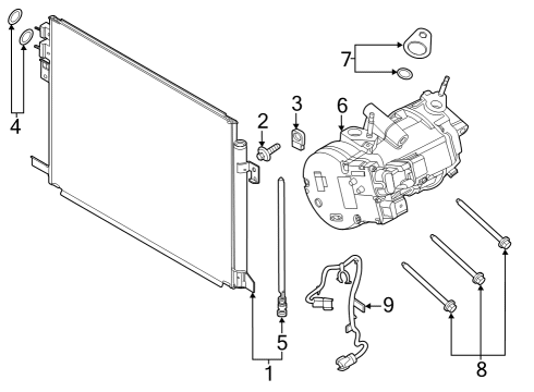 2020 Lincoln Aviator A/C Condenser, Compressor & Lines Diagram 2