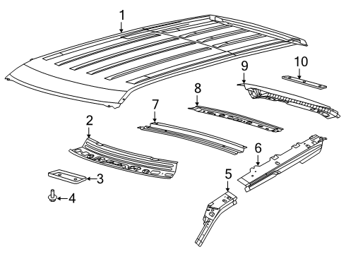 2019 Ford Police Interceptor Utility Roof & Components Diagram 1