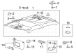 Diagram for 2023 Ford F-150 Lightning Sun Visor - JL3Z-1504105-UC