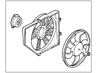 1997 Mercury Tracer Cooling Fan Assembly - F7CZ8C607BE